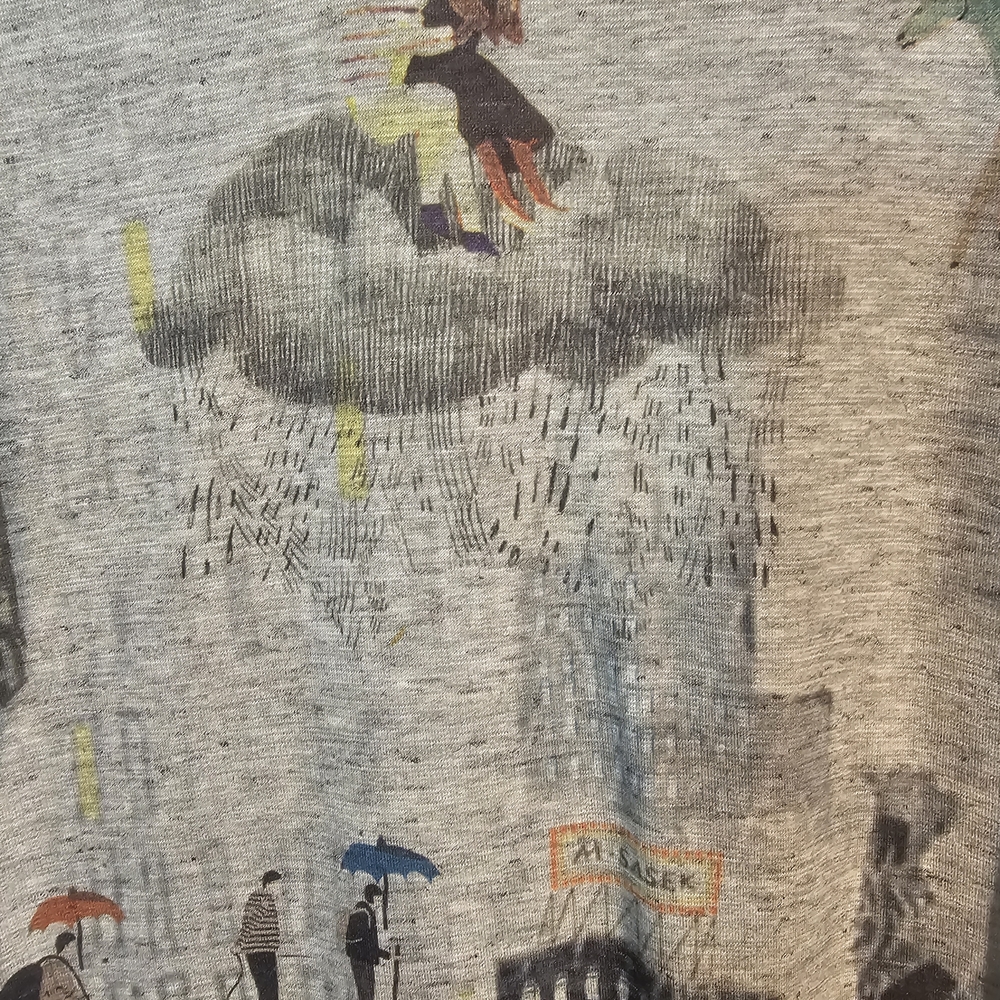 Inoah Graphic T Shirt Dress Medium City Print Pockets - Picture 4 of 8